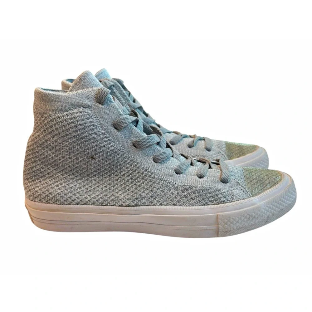 Converse Chuck Womens Size 7 Flyknit Gray High Top Sneakers 2017 Style 156735C